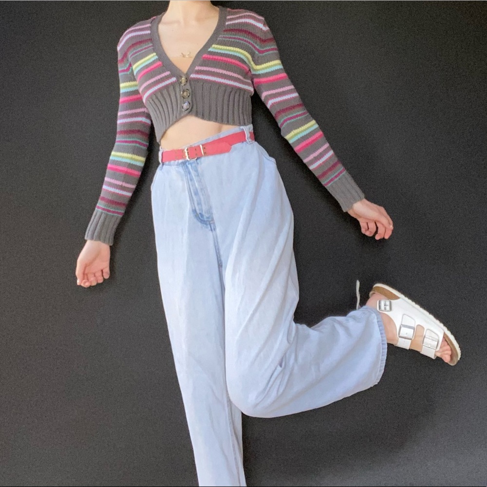 Main Street blues, light wash mom jeans.